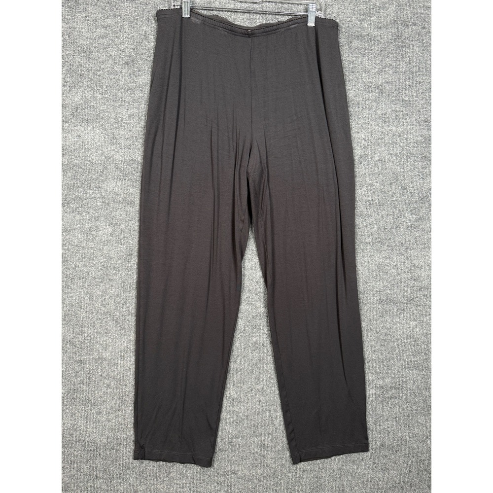 J.Jill Size Large Pull On Pants Black High‎ Rise Stretch Elastic Waist Slim Leg